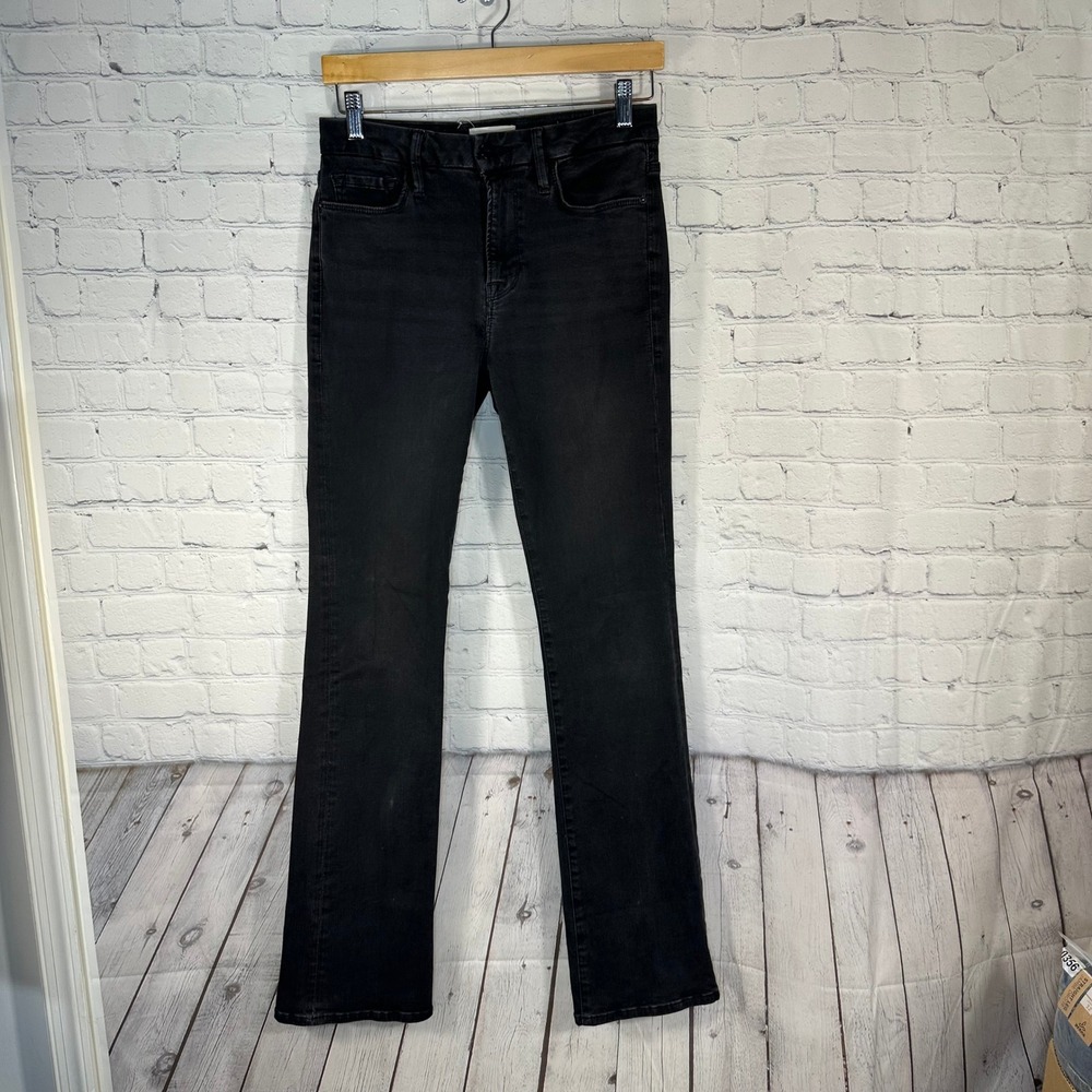 Frame Le Mini Boot Jeans Womens 28 Black High Rise Slim Bootcut Denim Pants